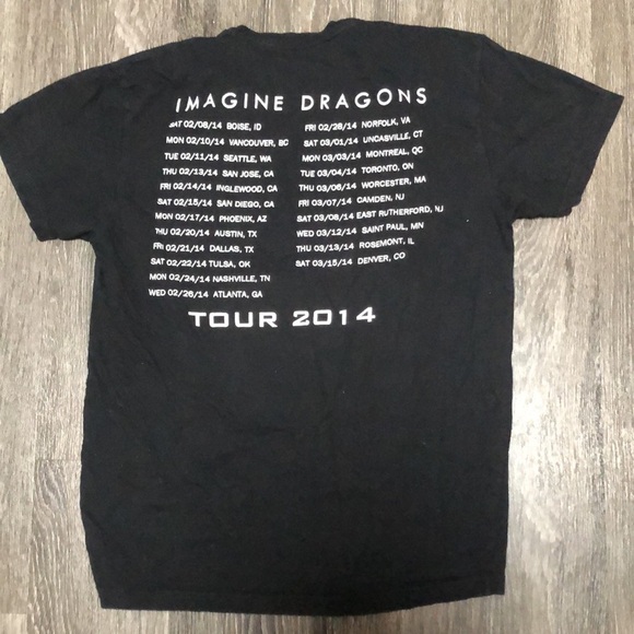Imagine Dragons Tour 2014 T-Shirt Black Astronaut Graphic Concert Tee S - Picture 4 of 5